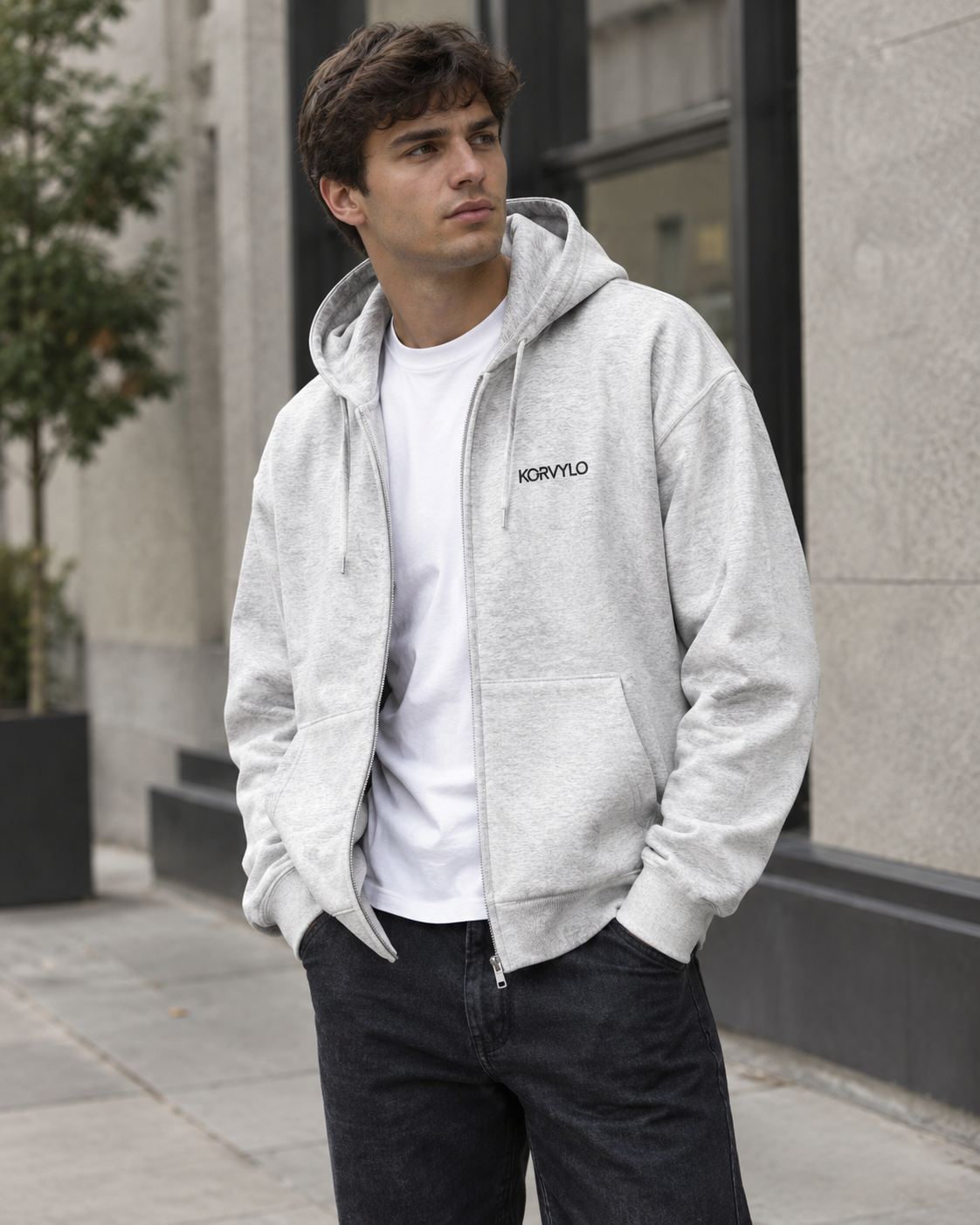 Off-white zip hoodie