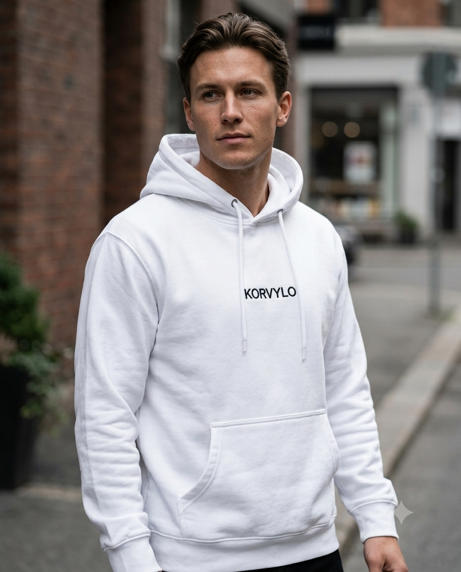 Hvit Hoodie
